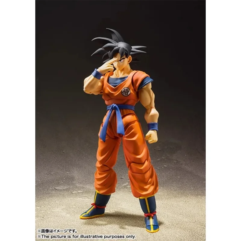 Bandai-Figurines d'anime Dragon Ball Z, S.H.Figuarts, Son Gokou A Saiyan Wersur la terre, modèle de jouets, en stock, original