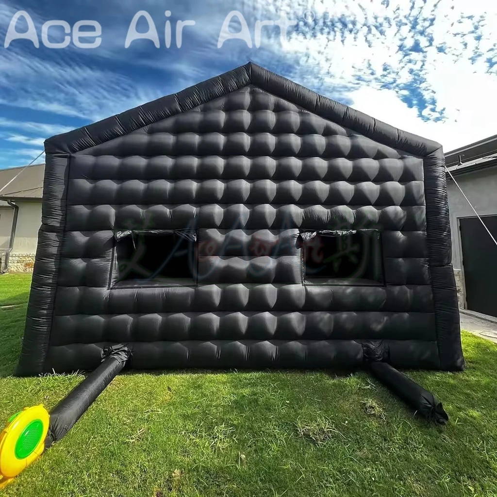 Personnalisé noir grand Pop up Portable Led éclairage discothèque fête événement Disco air tente Mobile boîte de nuit tente gonflable