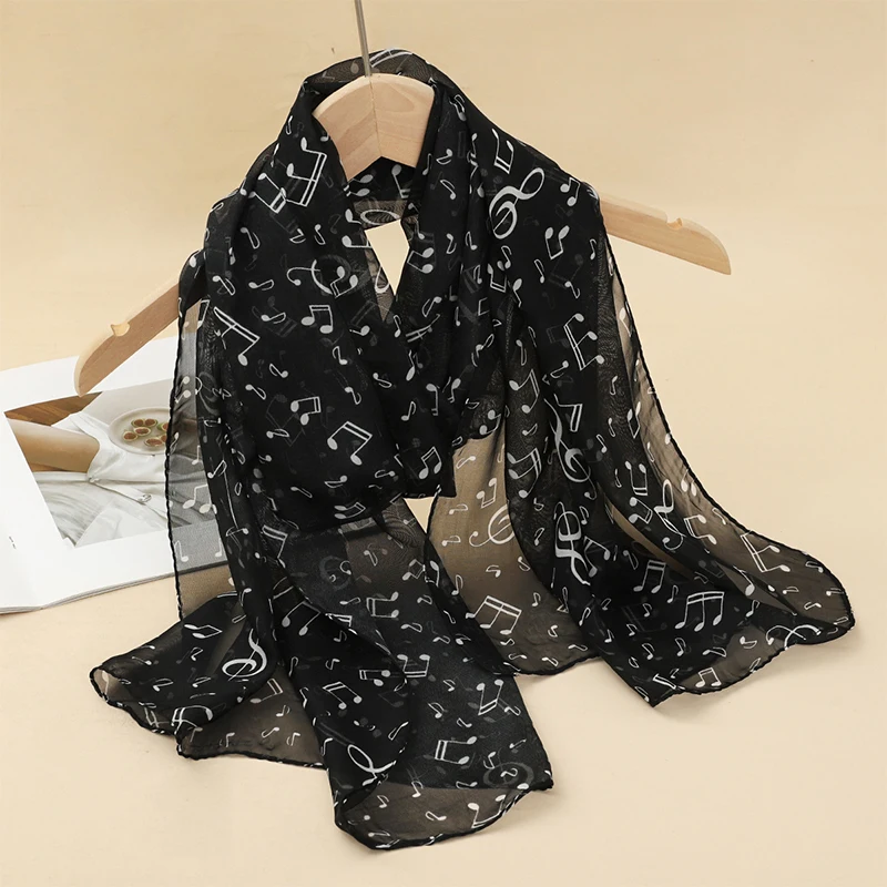 Women New Fashion Silk Scarf Print Design Shawl Elegant Headscarf Convinient Bandage Hijabs Chiffon Muslim Wrap Scarves