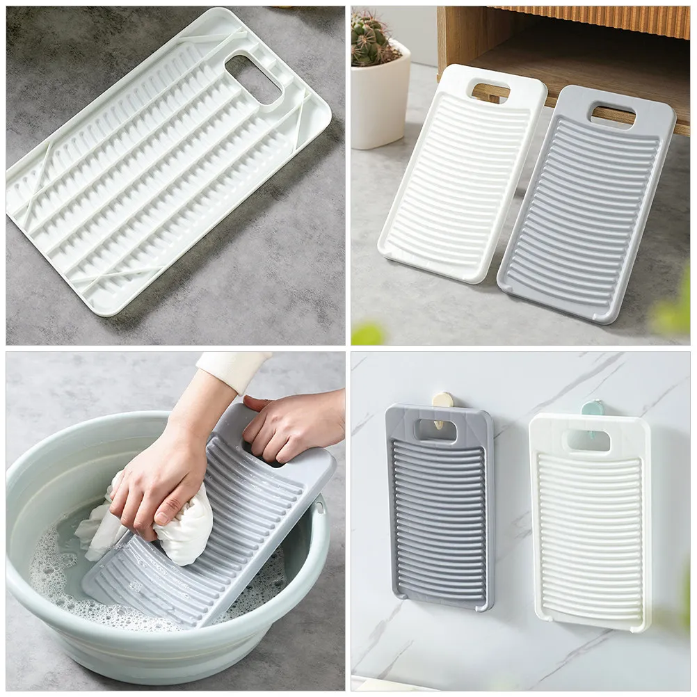 2Pcs Small Portable Washboard Innovative Design Anti-Slip Laundry Board for Clothes Socks Manual Clothes Washer Reusable