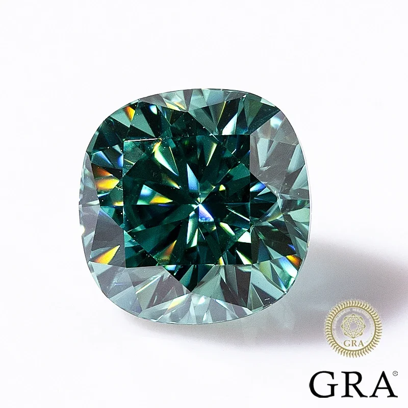 MOJY Gray 100% Moissanite Loose Stone Colourful Cushion Cut 0.5~6.0ct with GRA Certificate for Women DIY Fine Jewelry Material