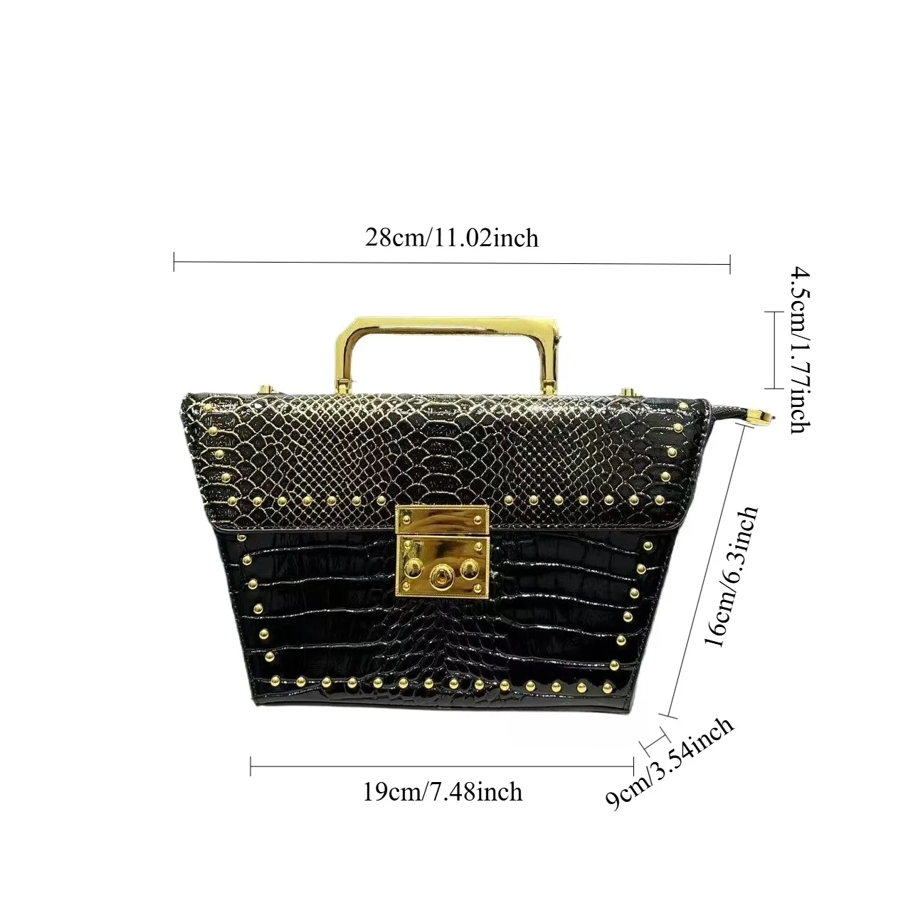 여성 패션 맞춤형 악어 패턴 핸드백 3차원 접합 기질 싱글 숄더 오블리크 스팬 백