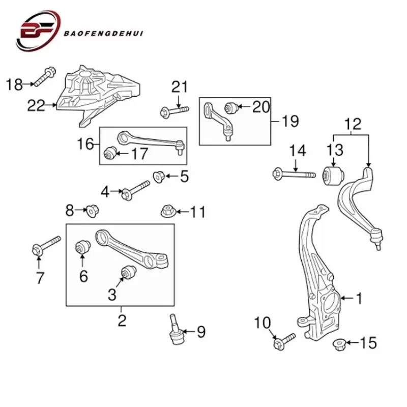 PER Audi VW Touareg Seat OE 4M0407152F Sistema di Sospensione Auto Braccio di Controllo Dritto Anteriore Destro Braccio di Supporto Inferiore