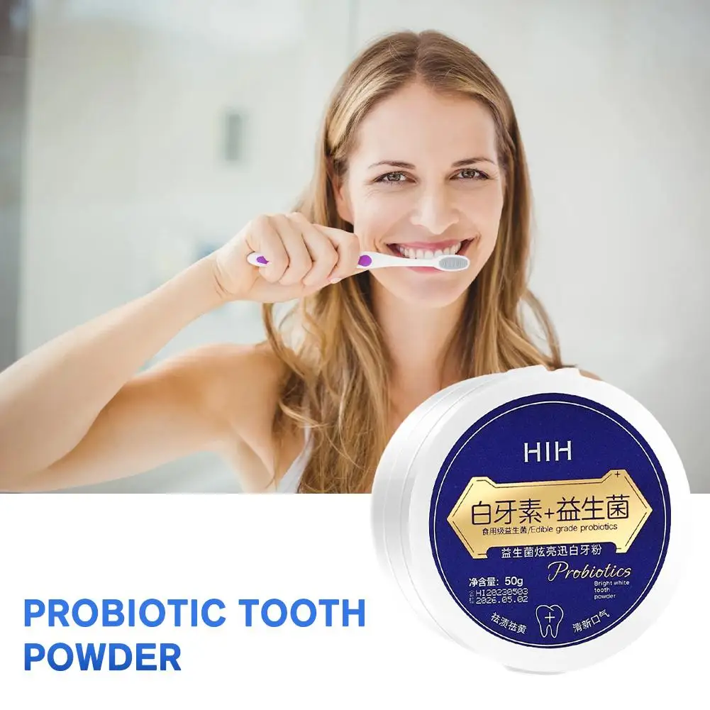 Probiotics Teeth Whitening Powder Oral Cleaning Stains Powder Clean Tartar Protect Teeth Breath Refresh Tooth Remove Care