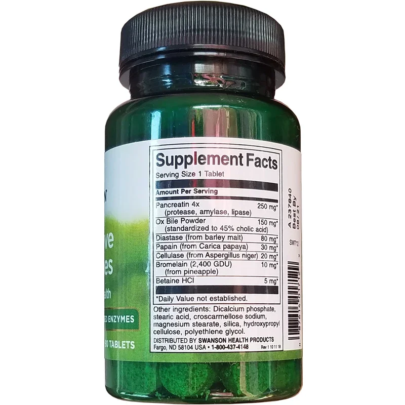 1 Bottle Digestive Enzyme Tablets Digestive Food Absorption Nutrition Promoting Digestive Gastrointestinal Tablets