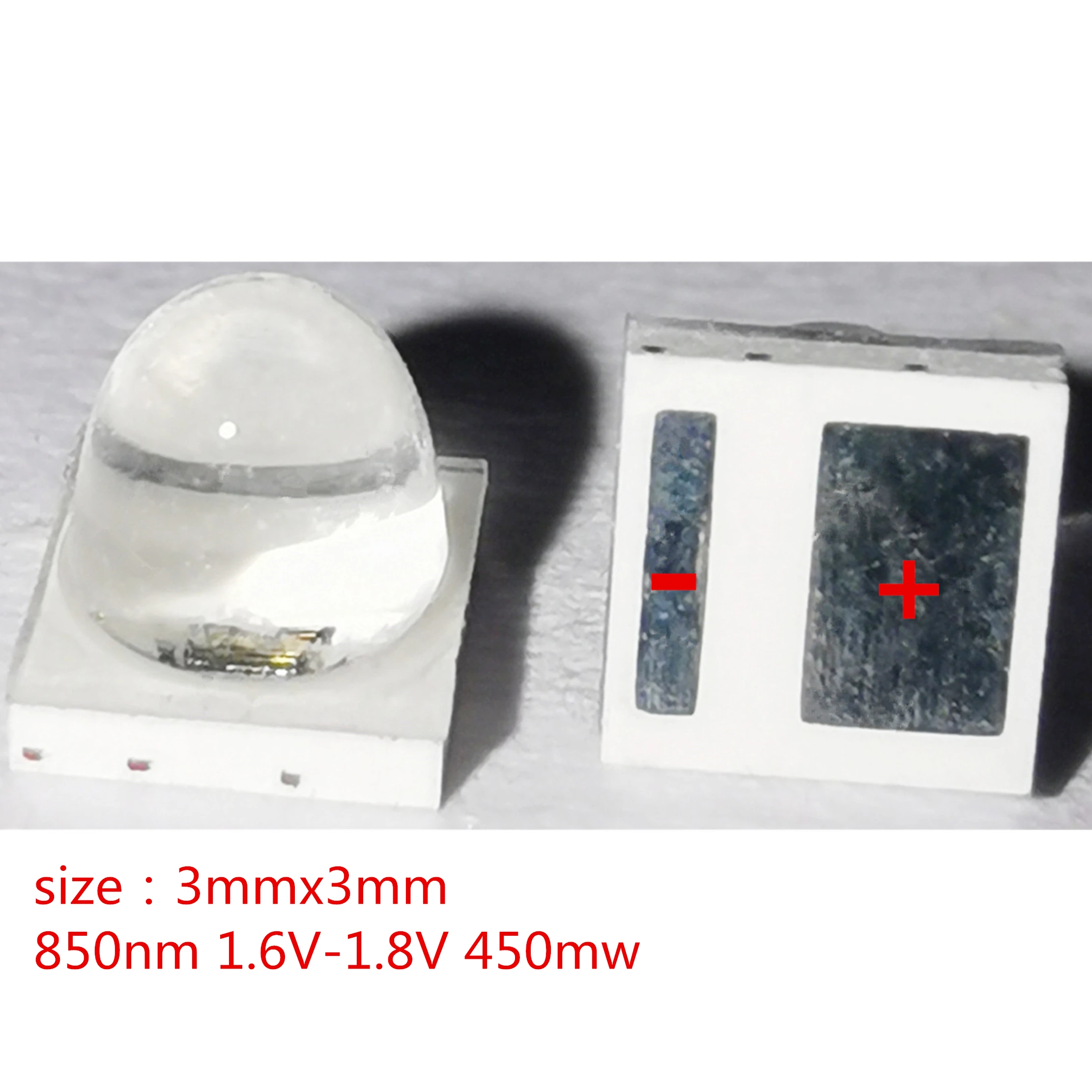 100pcs 1W Universal pad 3030 3528 2835 Infrared IR 850nm High Power LED Emitter Diode 60 Degree Luminescence Angl