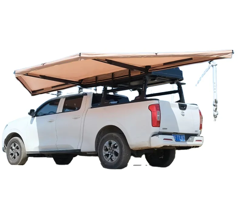 180 Degree Car Awning, 2.5M Side Tent 600D Oxford UV50+, Alloy Joints Aluminum Poles, for SUV Outdoor Camping Overlanding 4x4