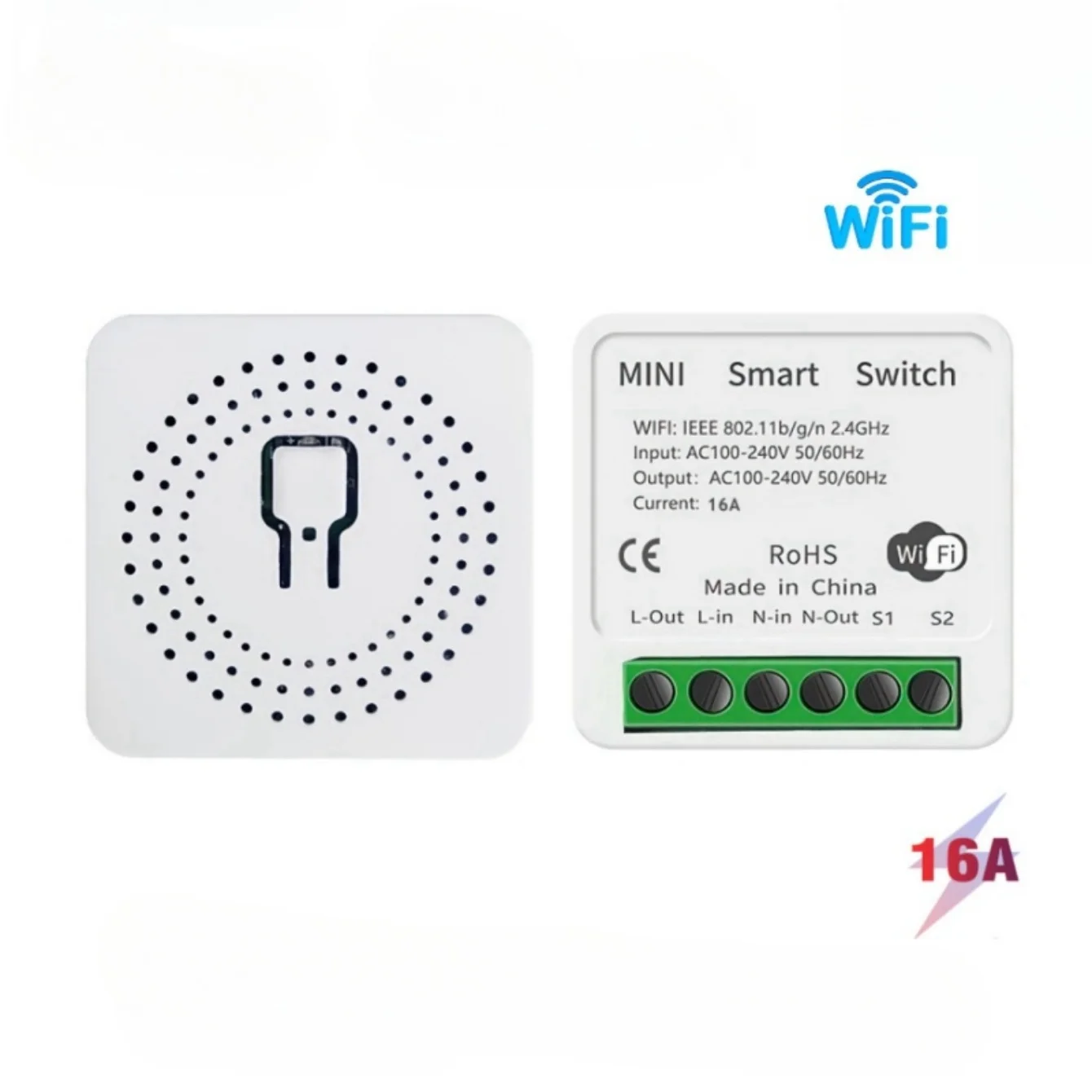 Tuya 16A MINI Wifi Switch DIY 1-way Remote Control Timer Relay Automation For Smart Life Work With Alexa Google Home Alice