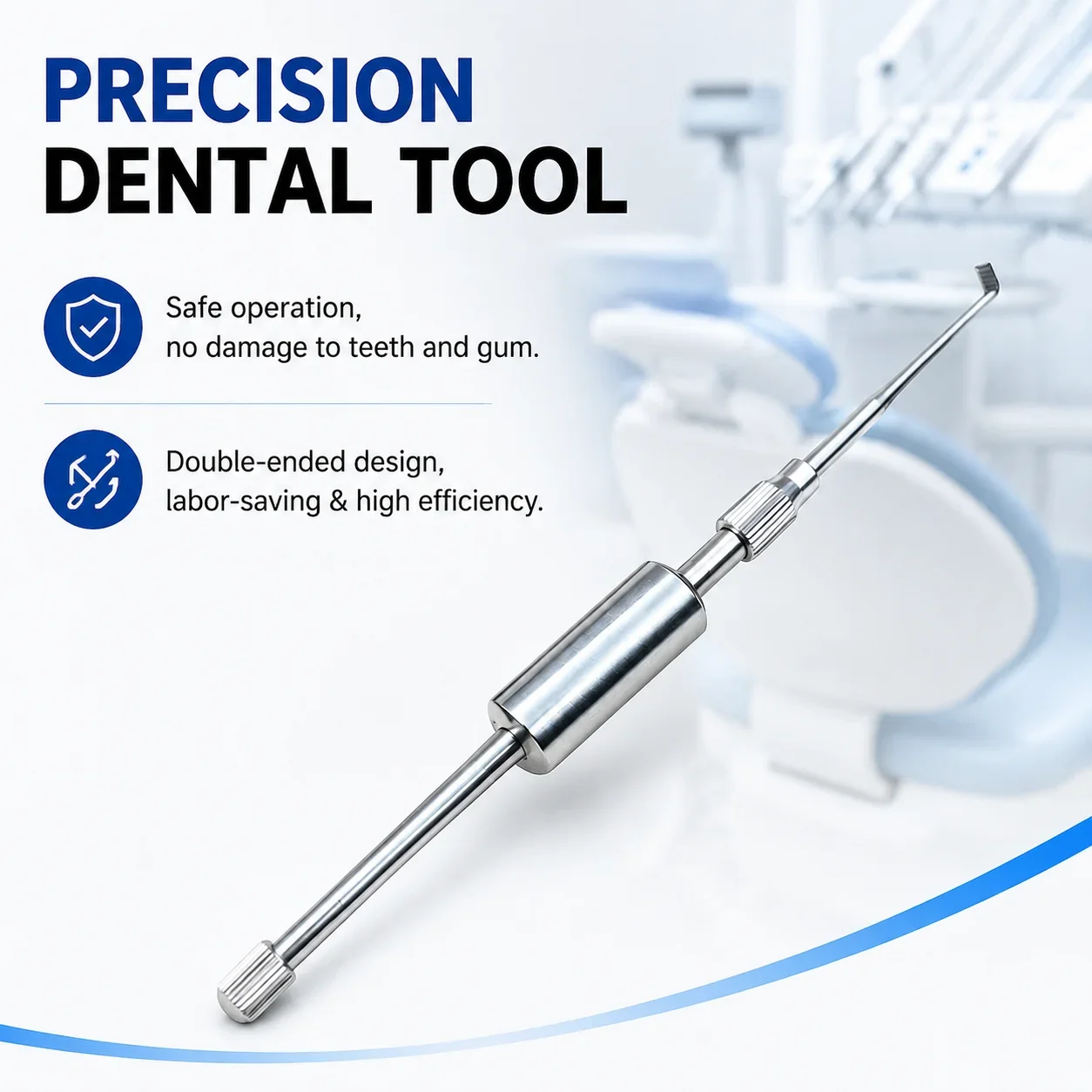 Double Tip Stainless Steel Crown Remover, Manual Dental Bridge Extractor Professional