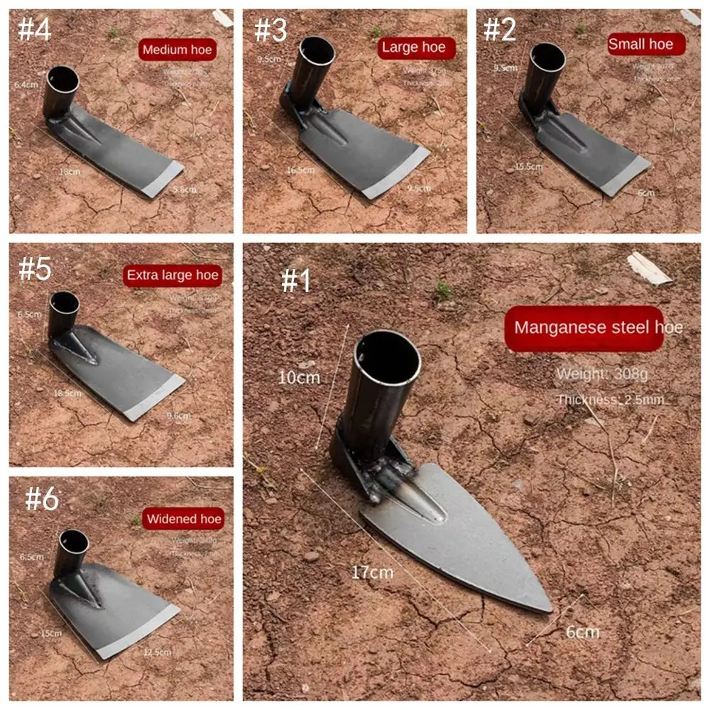 Agricultural Tools Manganese Steel Garden Hoe Anti-Rust Durable Agricultural Rakes Manual Weeding Removal Tool Collect Weeds