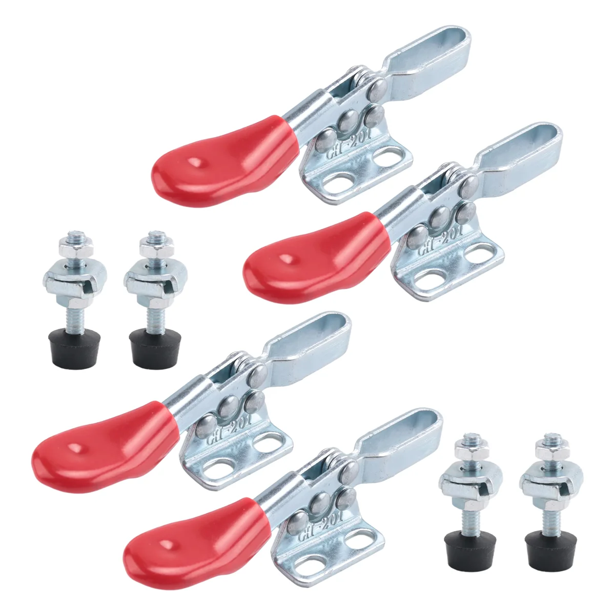 A06K 4 قطع مشبك تبديل سريع الإصدار GH-201 مضاد للانزلاق أفقي 59 رطل قدرة القابضة لتشغيل الماكينة والأعمال الخشبية #3