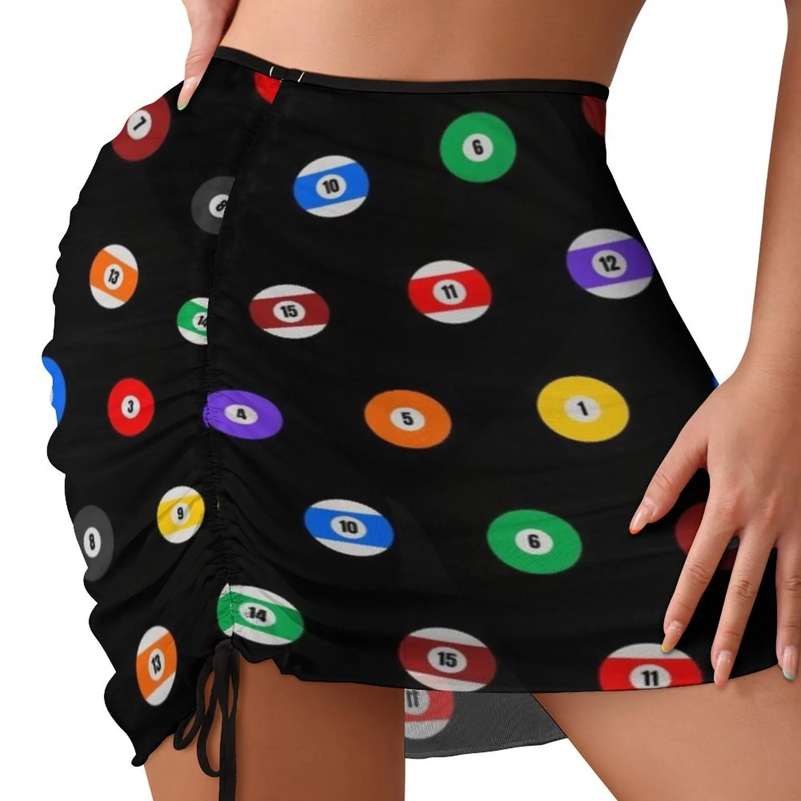 

Billiards Pool Balls Numbers Beach Skirt japanese style Summer skirt