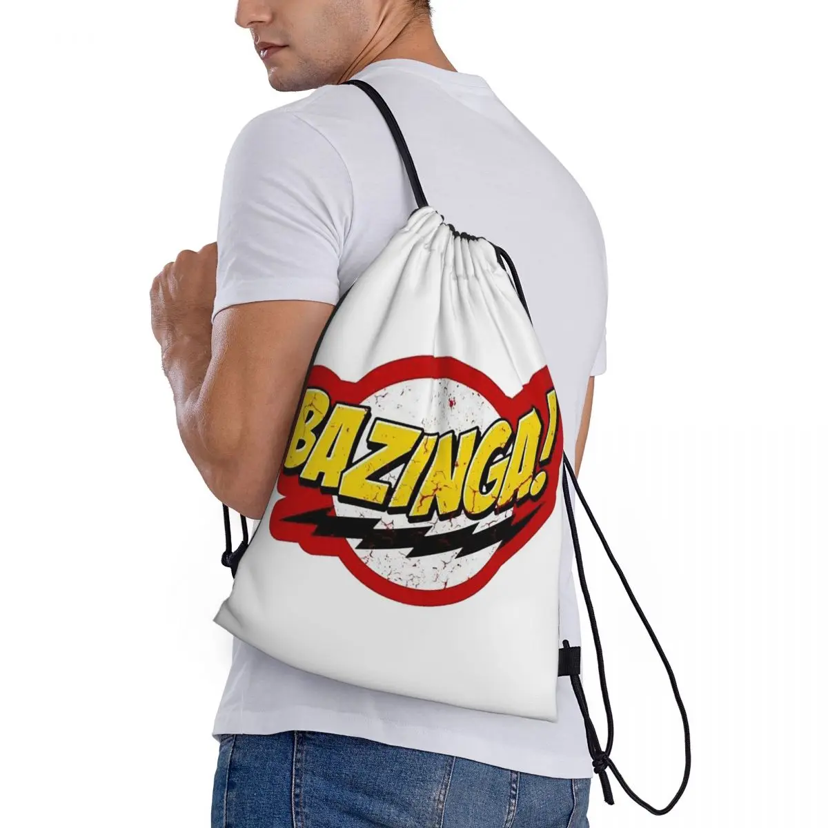 

Bazinga The Big Bang Theory Backpacks Multi-function Drawstring Bags Sundries Bag Book Bags for Travel Students