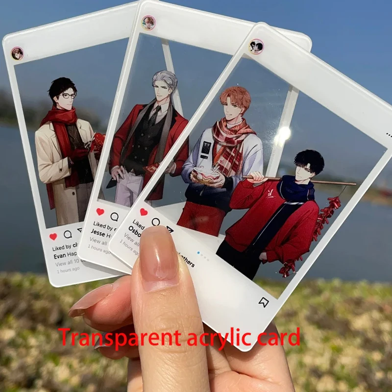 Instagram Transparent Acrylic Card Cartoo Clear Charm Cartoon  Customized Anime Photo Professional design Personalized For Gifts