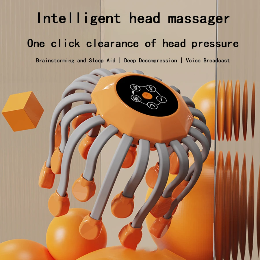 New Upgraded Smart Tms Vibration Relax Scalp Head Massage Machine Relieves Fatigue Head Massager