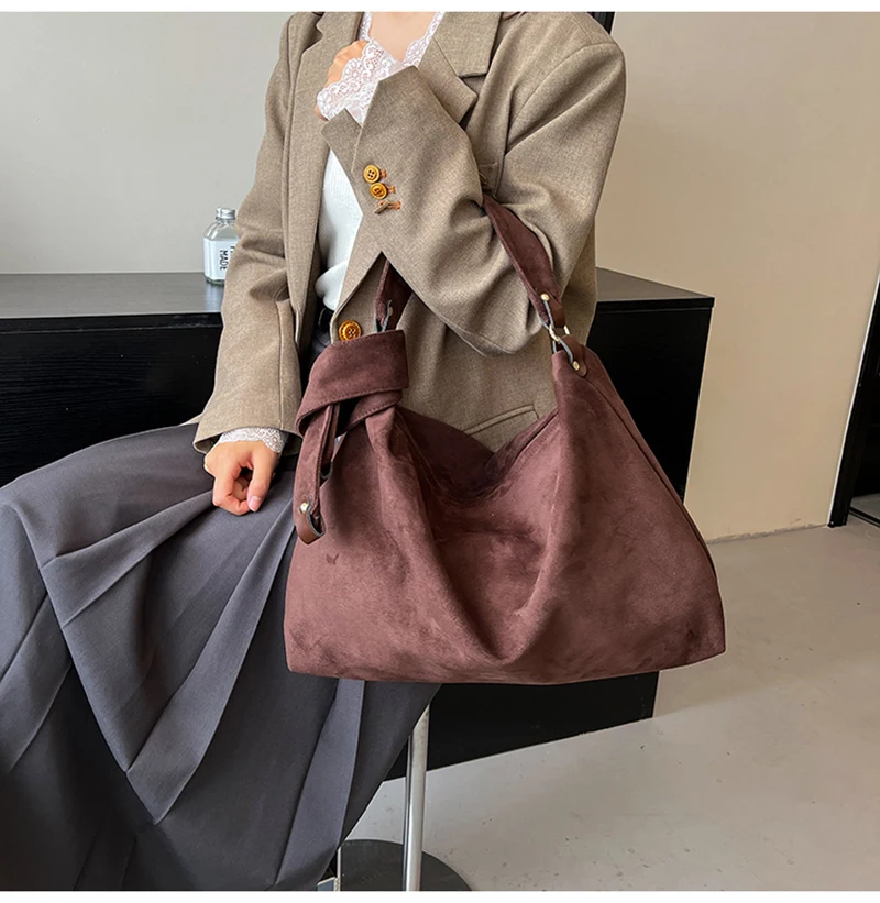 

Винтажная женская сумка на плечо из искусственной замши, мягкая матовая сумка и кошельки, новые дизайнерские сумки-тоут для женщин, клатч, шикарный