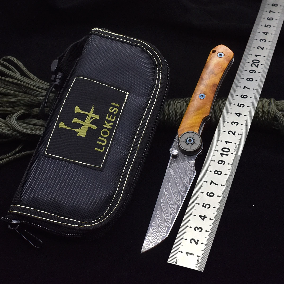 

8.23 inch VG10 Damascus steel blade gold camphor wood handle folding knife Christmas gift knife fruit knife outdoor camping EDC