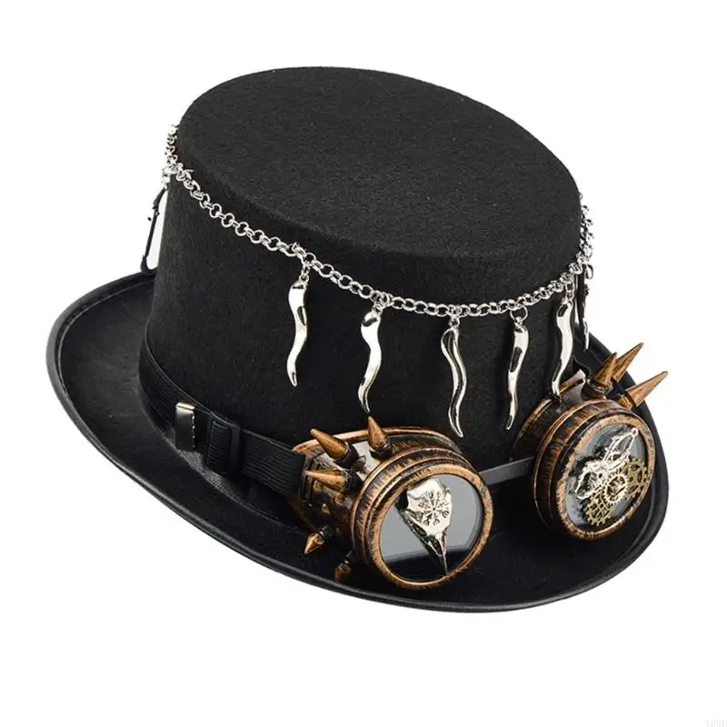 Einzigartiger Steampunk-Hut mit Totenkopf-Design, Unisex-Modehut für Cosplay und Halloween Y08E – Detail 3