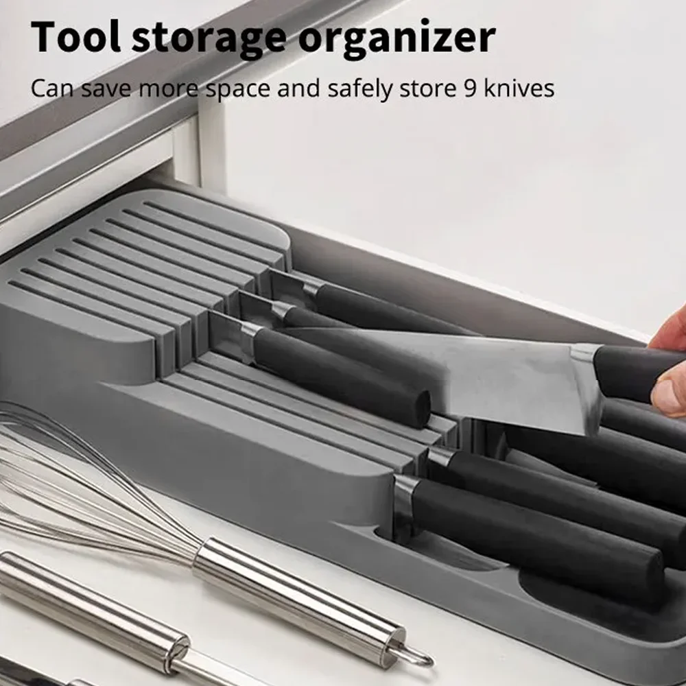 

1-3PCS Kitchen Drawer Cutlery Storage Tray Knife Holder Spoon Fork Tableware Organizer Container Spice Bottle Knife Block Holder