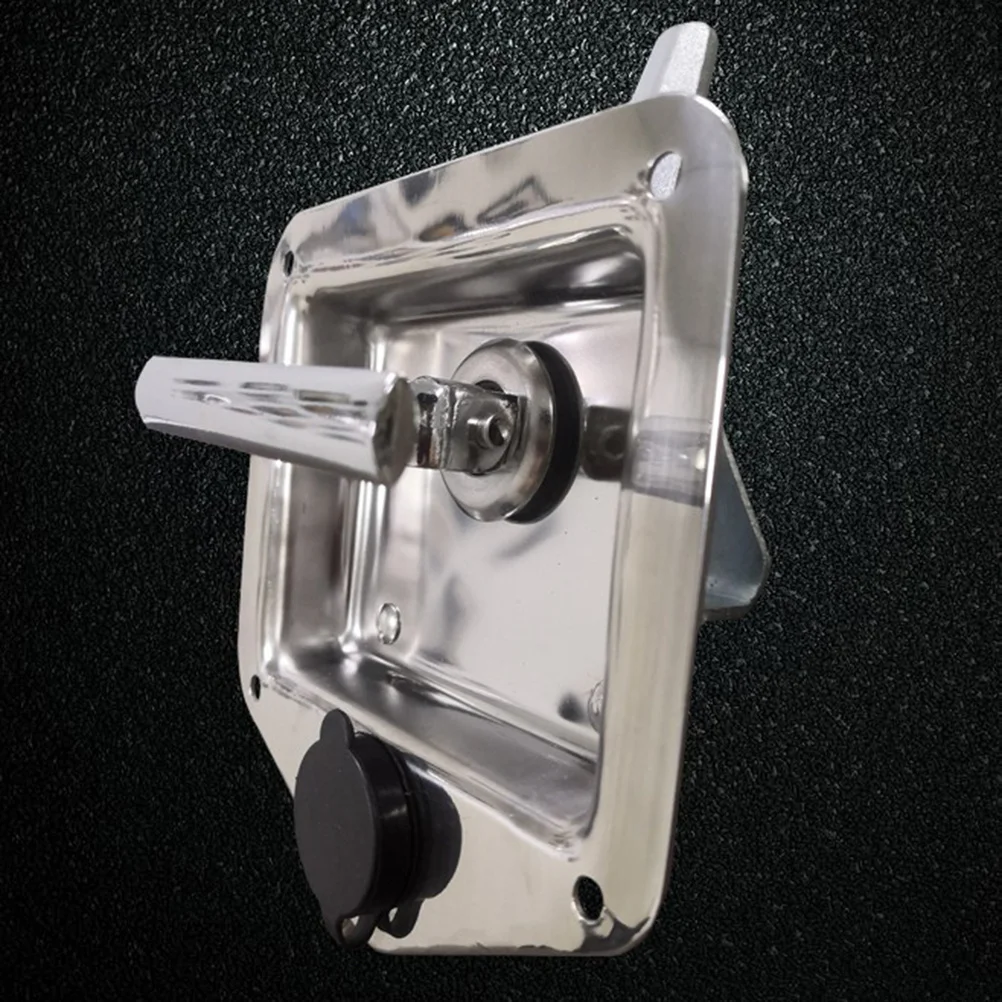 

Rv Lock T-Shaped Stainless Steel Foldable Anti- Paddle Lock For Trailer Truck Box Heavy Duty Hardware Car Accessories