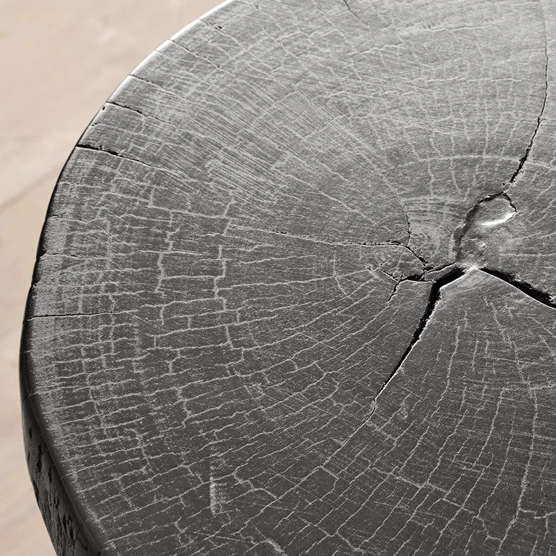 طاولة قهوة صغيرة مستديرة من الخشب القديم Wabi Sanfeng B & B، حامل زهور صغير من الخشب القديم القديم على الطراز الشمالي