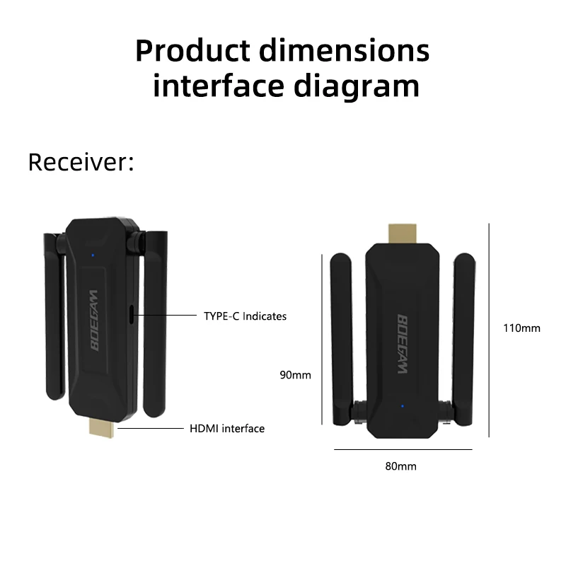 محول عرض HDMI لاسلكي ، جهاز إرسال واستقبال الصوت والفيديو ، موسع 4K 60Hz للكمبيوتر المحمول جهاز دي في دي إلى شاشة التلفزيون ، جديد