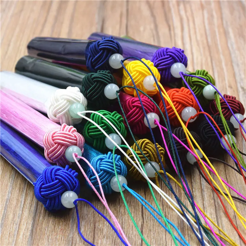 2-10Pcs 9cm Silky Tassels Handmade Soft Tassel Jade Bead Tassels with Pineapple Cap For DIY Craft Jewelry Bookmarks Fringe Trim