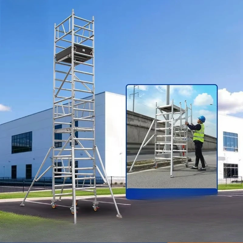

Aluminum alloy folding shelf quick loading scaffolding movable engineering decoration ladder multifunctional platform ladder