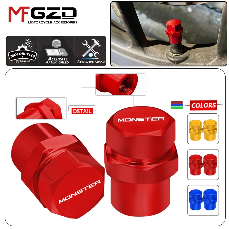 For Ducati MONSTER 797 821 1200 1200R 400 600 620 695 750 795 800 900 1000 Motorcycle CNC Wheel Tire Valve Caps Airtight Covers