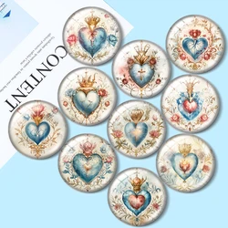 Mercy Sacred Heart  10pcs 12mm/16mm/18mm/25mm Round Photo Glass Cabochon Demo Flat Back Making findings