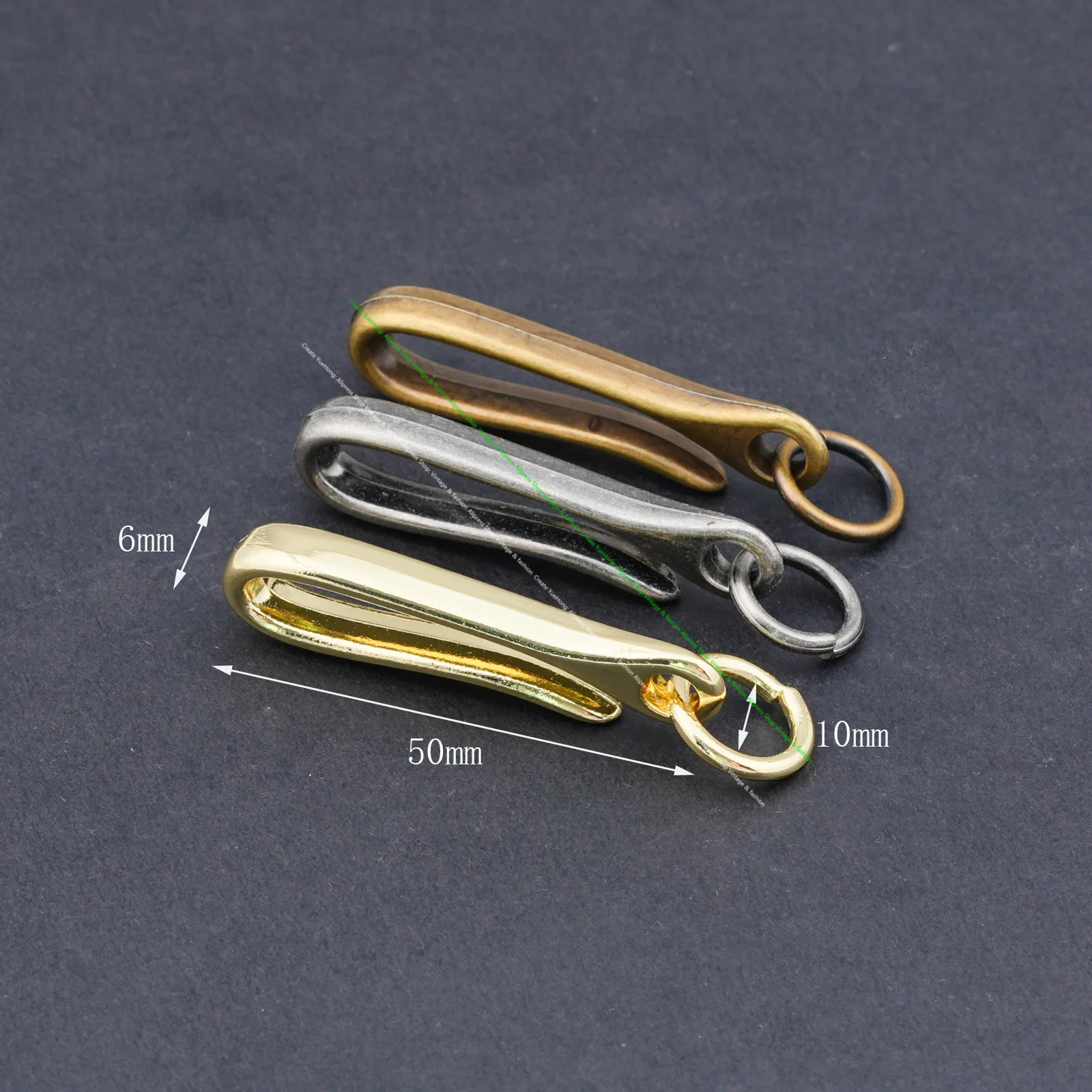 5pc Japanese Fish Hook Keychain Belt U Hook Keychains Retro U-Shaped Key Hook Belt Clip Wallet Chain Holder For leathercraft DIY