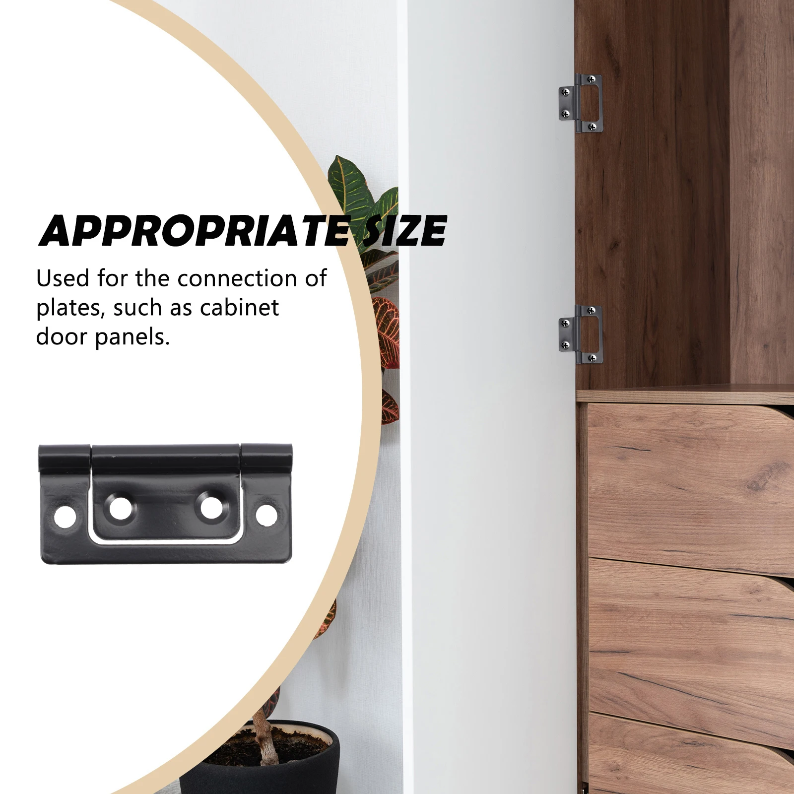 

12pcs Thickened Iron Hinges Black Matte Small Door Cabinet Hardware Durable Smooth Edge No Burr For Doors Practical Versatile