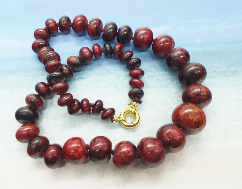 

10-20mm natural semi-precious stone necklace 19"