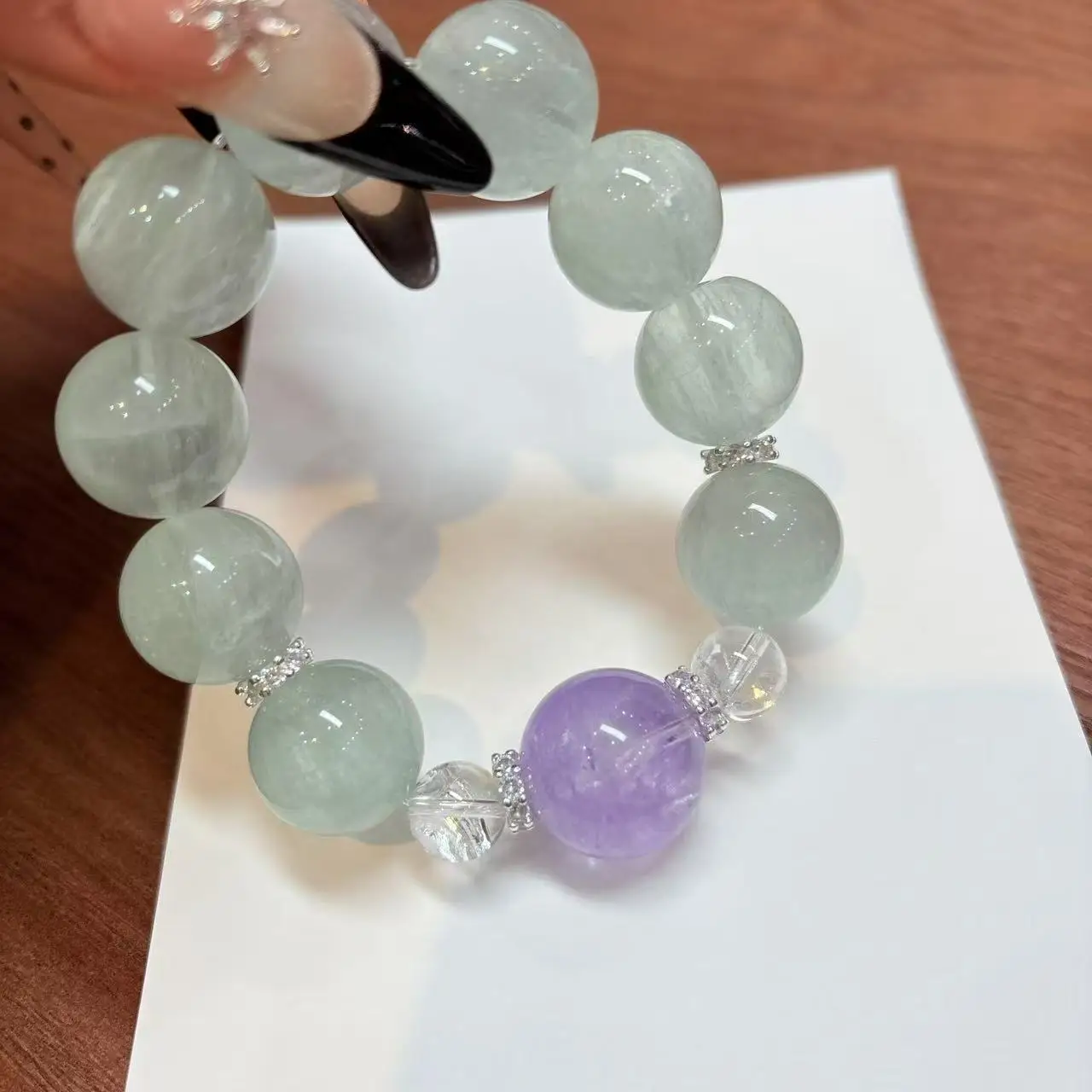 

Natural Green Fluorite Bracelet Women's Light Luxury Fashion Crystal Bracelet Original Niche Design
