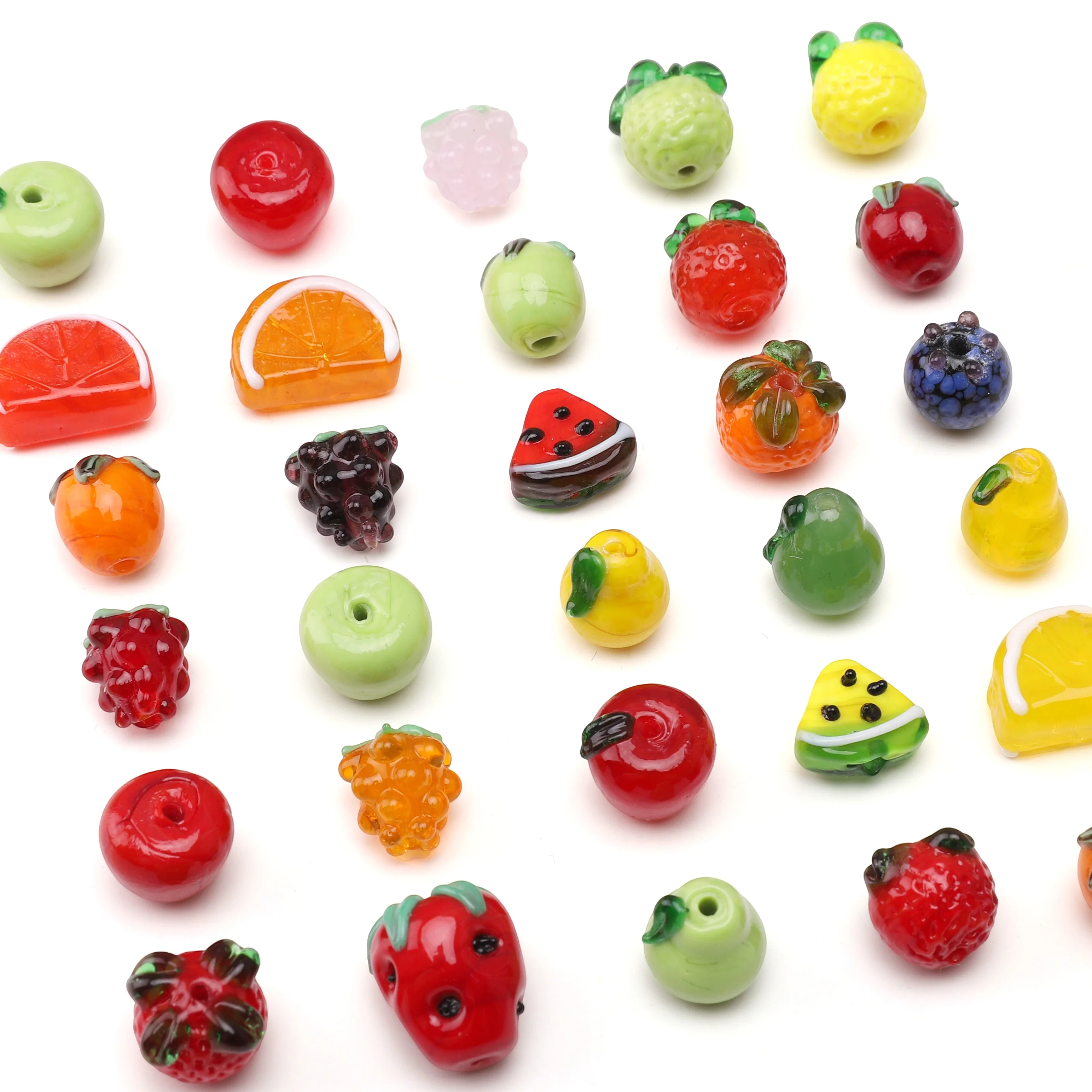 Fruit Beads Gass Beads Cute Loose Spacer Beading Lemon for Earring Keychains Charms Girls Gifts DIY Jewelry Making Accessories 6