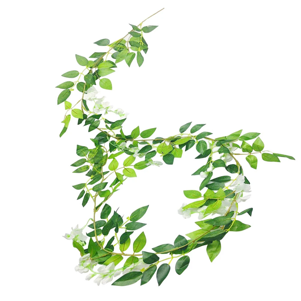 

Artificial Wisteria Silk Flowers Fake Plant Rattan Hanging Green Wedding Decor Simulation Faux Flower String