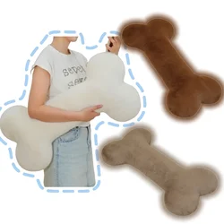 Fluffy Dog Bone Cushion Comfortable Very Soft Sofa Bed Back Cushion Cuddly Long Pillow Stuffed White Brown Bone Plushies Gifts