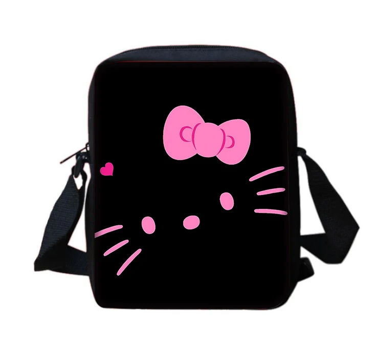 Sanrio tas tangan Hello Kitty lucu, tas belanja, tas ponsel, tas tangan kasual anak laki-laki dan perempuan bercetak, tas kurir bahu imut