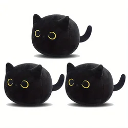 3pcs 5Inch Plush Black Cat Stuffed Toy Creative Cat for Kids Birthday Gifts