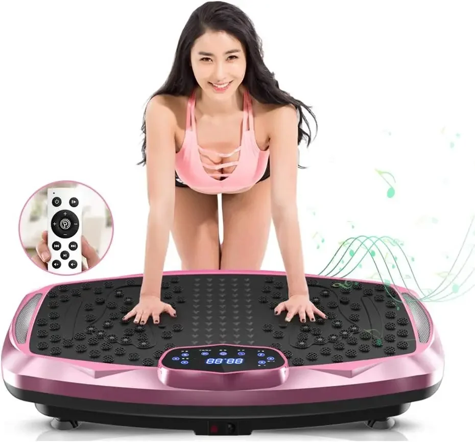 Vibration Plate Exercise Machine Whole Body Workout Vibration Fitness Platform for Home Fitness & Weight Loss + BT + Remote, 99