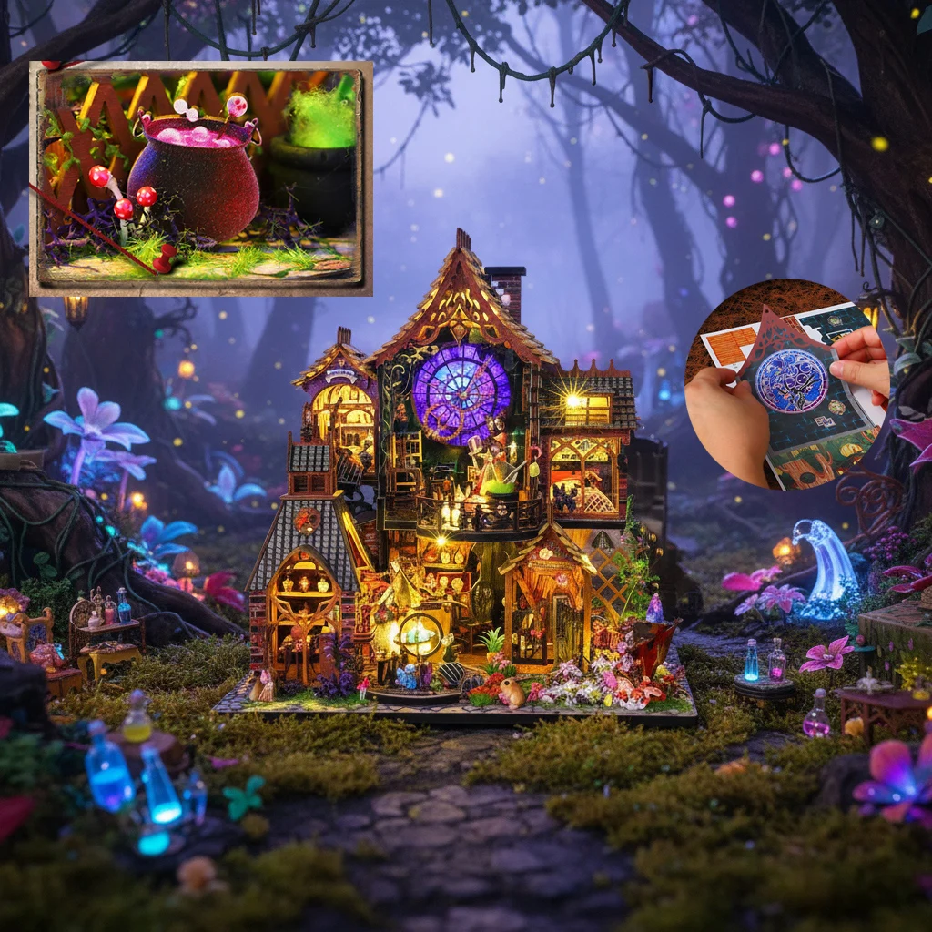 

Деревянный кукольный домик OUZEY, набор для самостоятельной сборки - тема «Волшебный лесной дух» с миниатюрной мебелью, креативная сборная модель, подарок для подростков и взрослых