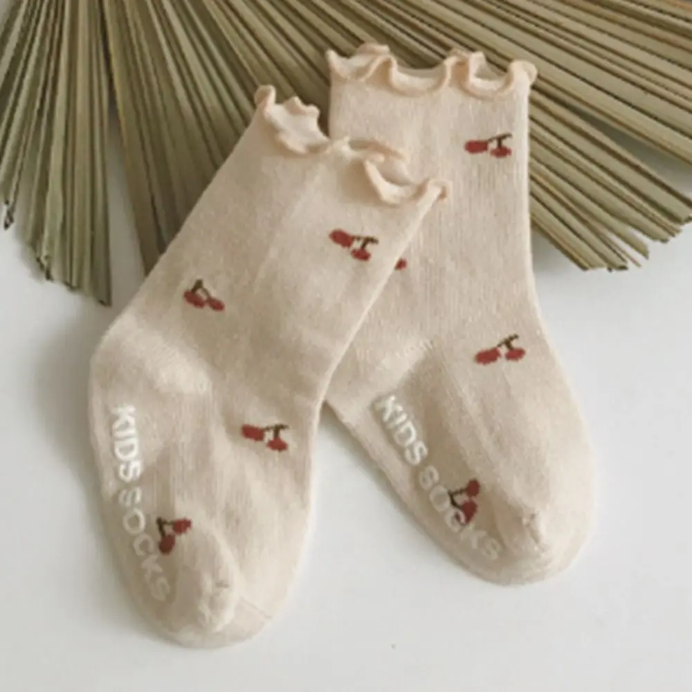 5Pairs Soft Flower Baby Cotton Socks Breathable Autumn Spring Toddle Short Tube Socks Cute Pleated Cartoon Socks Newborn