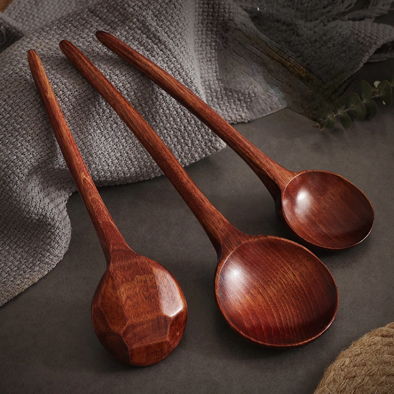 Creative Wooden Large Soup Spoon Long Handle Wooden Tortoise-shaped Eating Spoon Household Restaurant Soup Noodle Spoon