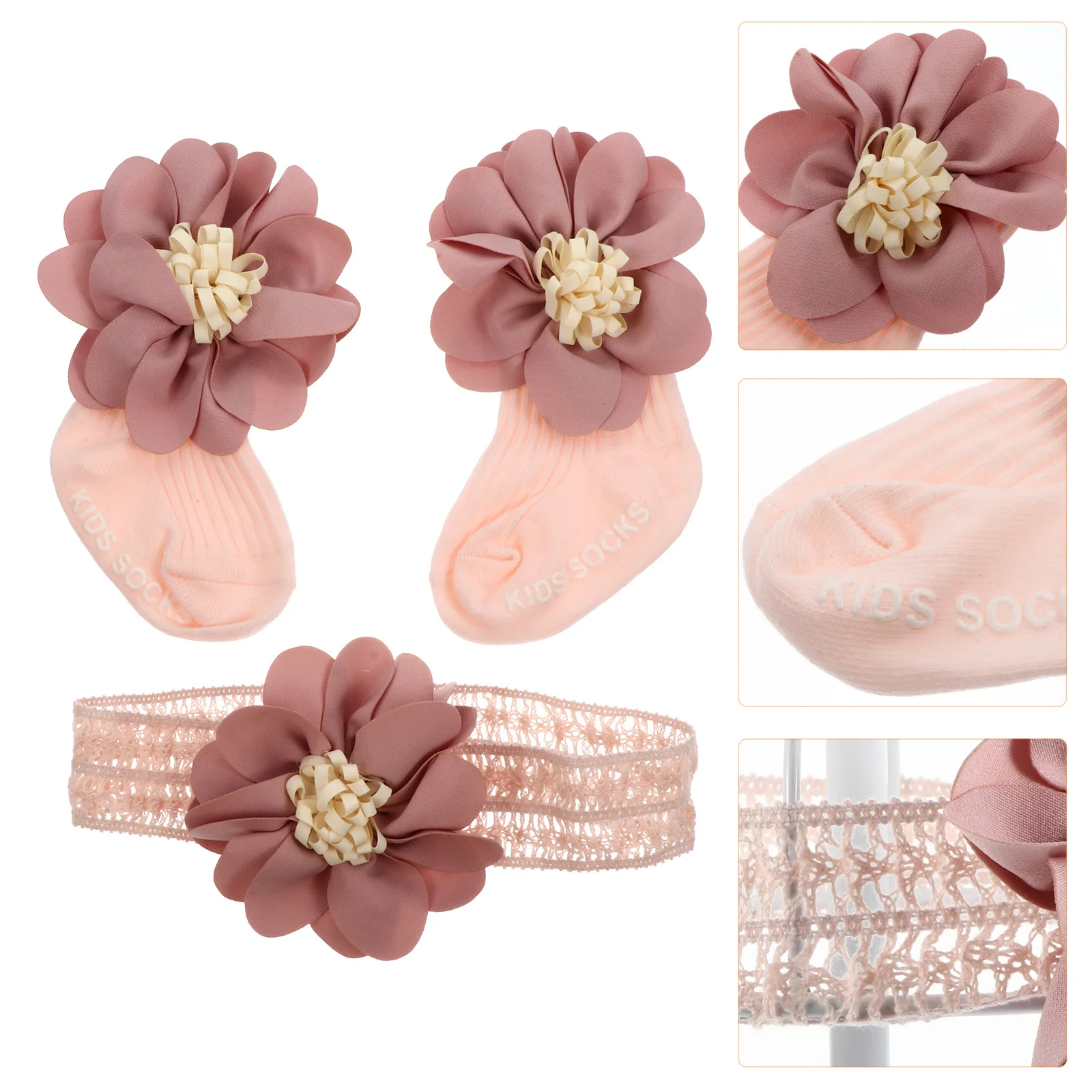 مجموعة واحدة من عصابة رأس الجوارب الرائعة لتزيين الزهور، مريحة ودافئة بطول منتصف الساق، هدية الشهر الأول