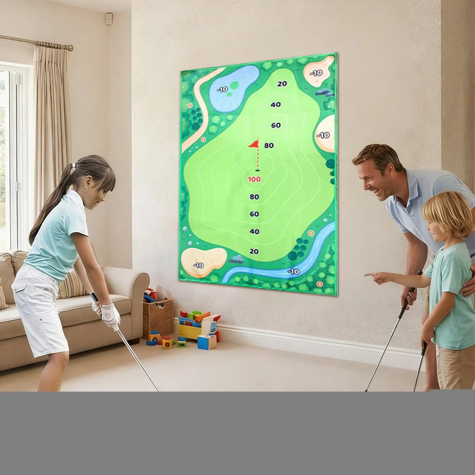 Chipping Game Portable Large Foldable Sticky Swing Trainer Golf Training Hitting Mat Sports Toy For Garden Yard Patio Lawn
