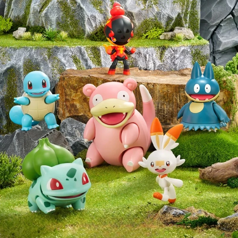 

Строительные блоки Pokémon, куклы, сокровища, мечты Psyduck PikachuSlowpoke, игрушки, сращивание Scorbunny, модели, украшения и подарки