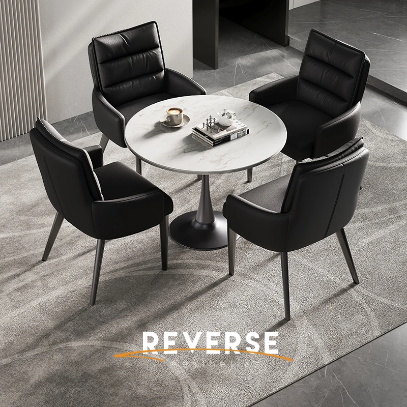 Counterclockwise Mahjong Chair Light Luxury Premium Chess and Card Room Soft Bag Sedentary Comfortable Chair Italian Dining Chai