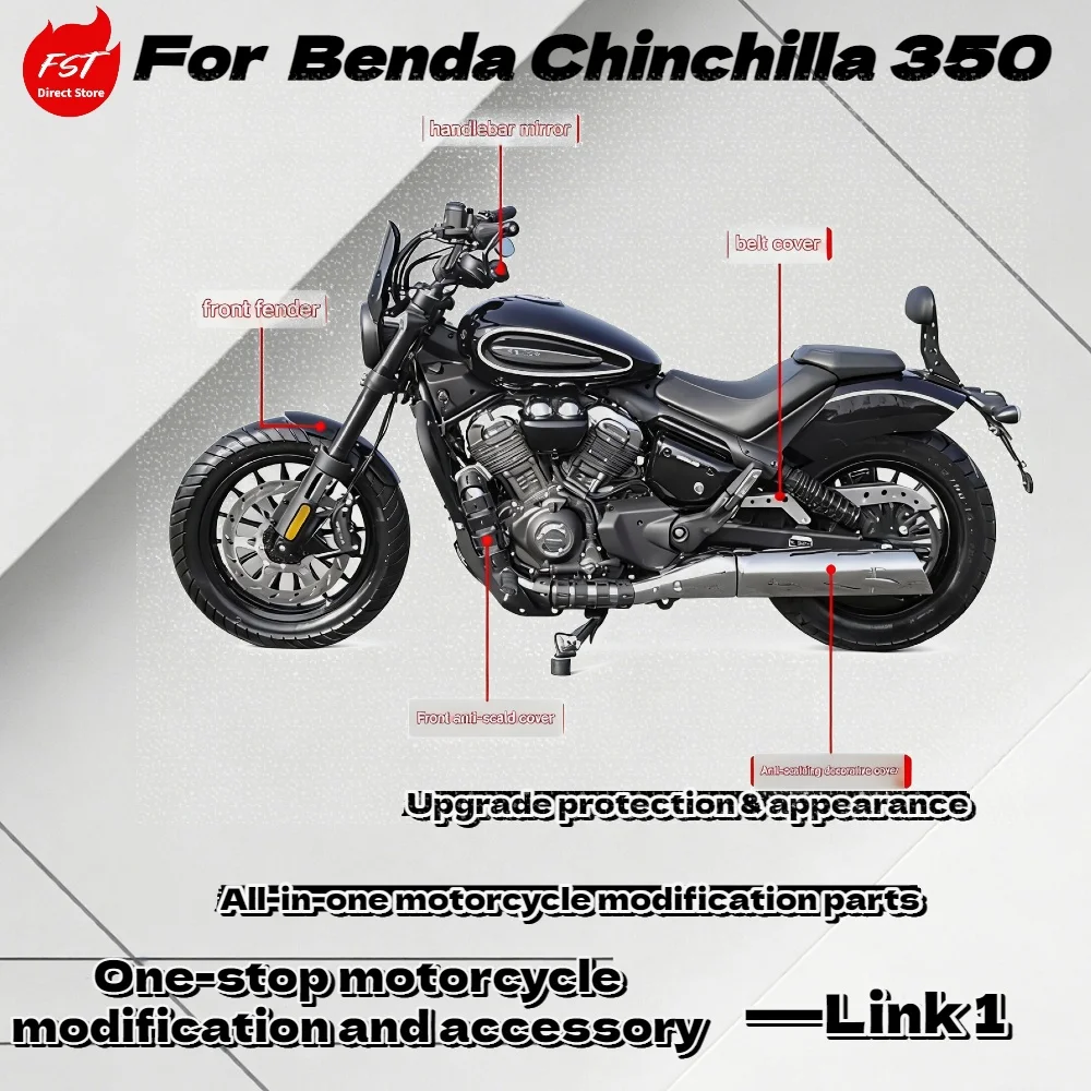 

For Benda Chinchilla 350 Decorative Cover Air Filter Full Cover Radiator Grill Enlarged Foot Pegs Mudguard