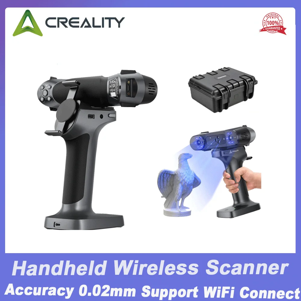 

3D-сканер Creality Raptor X, портативный беспроводной сканер с 34+7 синими лазерами и ИК-подсветкой, точность 0,02 мм, поддержка подключения по Wi-Fi