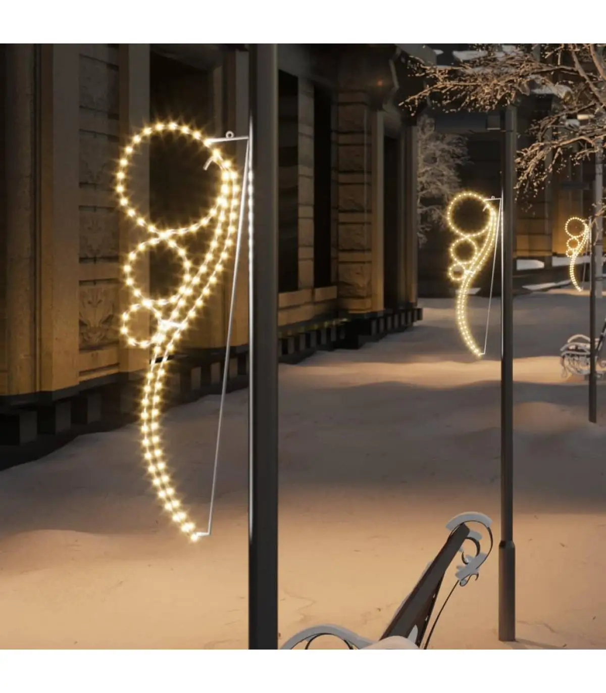 Christmas Lights Strip Light Ball Shape 2 PCs Warm White 111,5x35x4,5cm